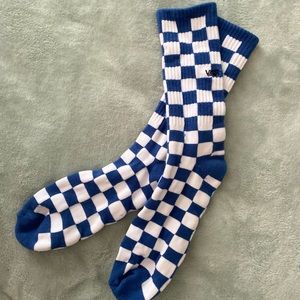 Blue checkered Vans socks, never worn